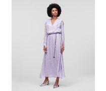 Kl-monogram-kleid in Metallic-optik, Frau, Lavendel