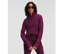 Karl signature Soutache-pullover mit Spitzkragen, Frau, Phlox