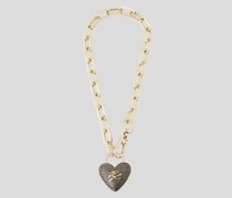 K/heart Halskette mit Pavé-anhänger, Frau, Gold