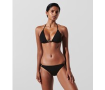 Triangel-bikini-top mit Fächer-anhänger, Frau, Schwarz