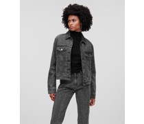 Denimjacke mit Strassbesatz, Frau, Mid Grey