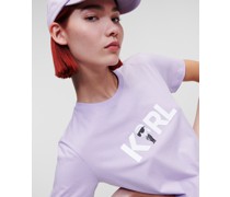 Karl Ikonik -karl-logo-t-shirt, Frau, Lavendel