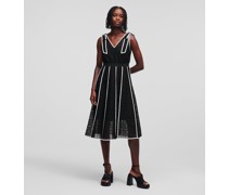 Kl Monogram Spitzenkleid, Frau, Schwarz