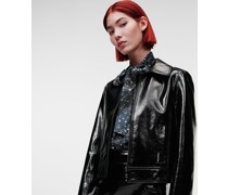 Jacke aus Lackleder-imitat, Frau, Schwarz