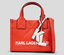 K/skuare kleine Tote-bag mit Prägung, Frau, Mohnrot