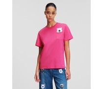 Kl x darcel disappoints-t-shirt mit Tasche, Frau, Verschwommene Fusion Coral