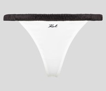 Satin-tanga mit Karl-signatur, Frau, Ivory