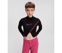 Kjl kurz Geschnittener Cross-front-pullover, Frau, Schwarz