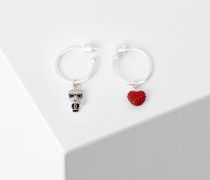 K/ikonik ohrreifen mit Pave-heart, Frau, Silver