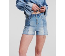 Klj block-denim-shorts mit Hohem Bund, Frau, Blockierter Sommerblau