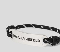 K/essential gewebtes Plaketten-armband mit Anhängern, Mann, Schwarz