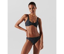 Bikini-oberteil mit Geometrischem Print und Twist-front, Frau, Geometrisches Schwarzes Muster