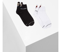 Hero Ikonik Karl&choupette Socken – 2er-pack, Mann, Schwarz/weiß