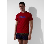 Strand-t-shirt mit Karl-logo, Mann, Haute Red