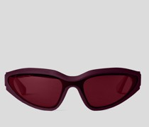 Wrap-around-sonnenbrille mit Kl monogram-logo, Frau, Rot