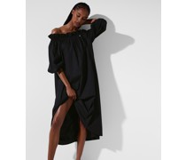 Schulterfreies Strandkleid Im Karl-stil, Frau, Schwarz