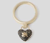 K/heart Pavé-ring mit anhänger, Frau, Gold