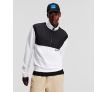 Klj sweatshirt mit Halblangem Reissverschluss, Mann, Weiss/schwarz