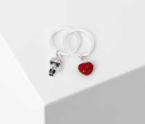 K/ikonik Pave-herz-ring-set, Frau, Silver