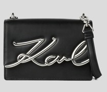 Kleine Schultertasche, Frau, Schwarz/nickel