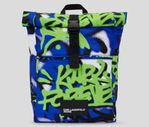 Klj x crapule2000 Rolltop-rucksack, Mann, Graffiti -muster