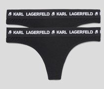 Tanga mit Karl-logo – 2er-pack, Frau, Schwarz