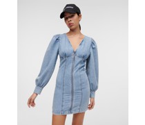 Kl Jeans, Klj bustier-kleid mit Puffärmeln, Frau, Visual Acid Mid Blue