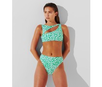 Bikini-oberteil mit Zierausschnitt und Animal-print, Frau, Tier Elektrika Grünes Muster