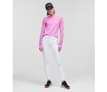Weisse Skinny-jeans mit Karl-logo, Frau, Weisser Denim