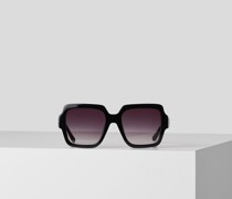 Karl-sonnenbrille mit Kreis-logo aus Metall, Frau, Schwarz