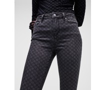 Kl Skinny-jeans mit Monogramm, Frau, Dunkelgrau