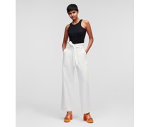 Paperbag-jeans mit Weitem Bein, Frau, Offwhite Denim