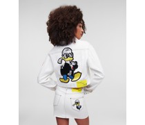 Disney x karl lagerfeld Kurze Jeansjacke, Frau, Weisser Denim