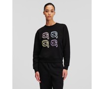 K/ikonik-sweatshirt mit Silhouette-motiv, Frau, Schwarz