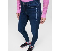 Blaue Skinny-jeans mit Karl-logo, Frau, Dunkelblau