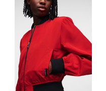 Kurze Bomberjacke mit Schulterpolstern, Frau, Haute Red