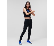 Kl Jeans, Schwarze Skinny-jeans mit Hohem Bund und Klj-logo, Frau, Schwarz Gewaschen