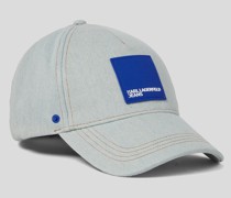 Klj jeans-kappe mit Logo-aufnäher, Frau, Gewaschen Hellblau