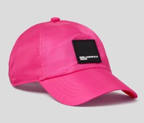 Klj kappe mit Logo-aufnäher aus Nylon, Frau, Shocking Pink