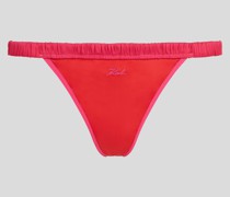 Satin-tanga mit Karl-signatur, Frau, Rot/pink