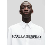 Karl Logo Popeline-hemd, Mann, Weiss