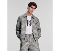 Blousonjacke aus Bouclé, Mann, Schwarz/weiss