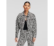 Jeansjacke mit Zebra-print, Frau, Elektrika Schwarz/weiß