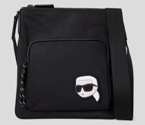 K/ikonik Flache Crossbody-bag aus Nylon, Mann, Schwarz