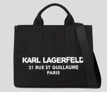 Rue st-guillaume Quadratischer Canvas-shopper, Frau, Schwarz