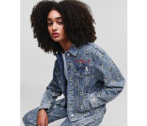Disney x karl lagerfeld jeansjacke, Frau, Bedruckter Denim