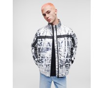 Kl Jeans, Wattierte Klj logo-jacke, Mann, Silver