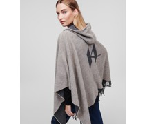 Kl monogram Zweifarbiger Poncho, Frau, Hazelwood