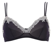 Bruxelles ungefütterter Triangle BH in Navy mit puderfarbener Spitze