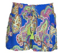Seidenshort im Mustermix mit Pailletten